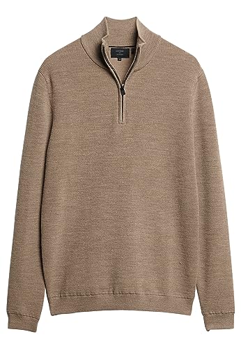 Superdry Herren Studios Merino Henley Sweatshirt, Camel Marl, XXL von Superdry