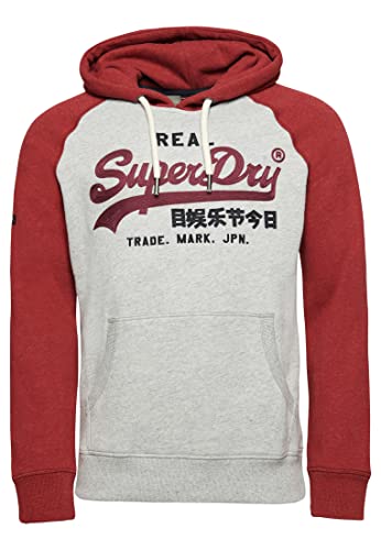 Superdry Herren Sudadera Con Capucha Kapuzenpullover, Athletic Grey Marl/Rhubarb Marl, Small von Superdry