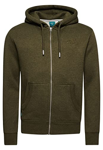 Superdry Herren Sudadera Con cremallera Kapuzenpullover, Olive Marl, Small von Superdry