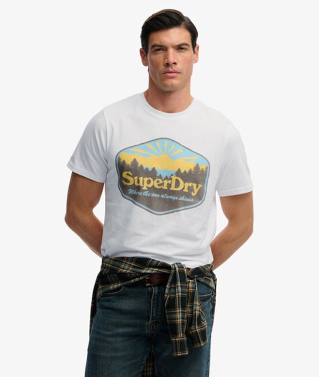 Superdry Herren Sun Tab T-shirt White - Größe: Xxl von Superdry
