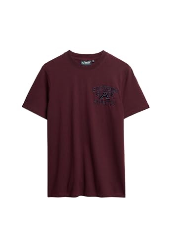 Superdry Herren Superstate T-Shirt mit Logostickerei Sattes Burgunderrot XXL von Superdry