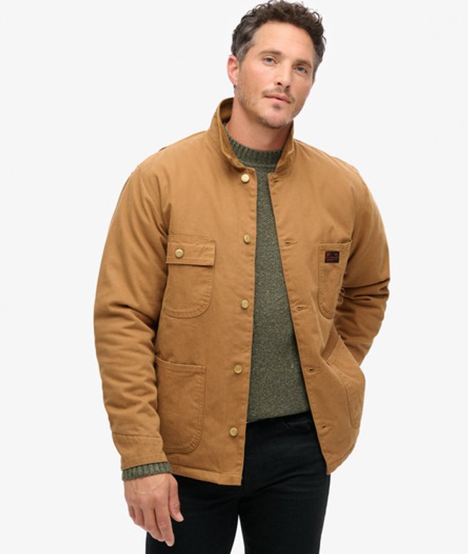 Superdry Herren Surplus Chore Jacke mit Vier Taschen Braun - Größe: Xxl von Superdry