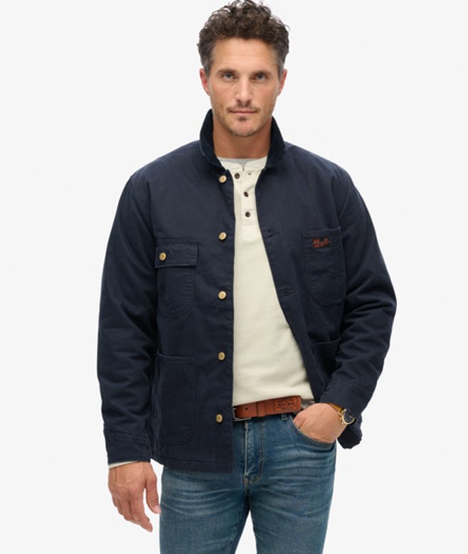 Superdry Herren Surplus Chore Jacke mit Vier Taschen Marineblau - Größe: Xxl von Superdry