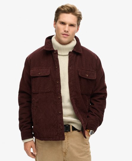 Superdry Men's Surplus Cordsamt-Hemdjacke Braun - Größe: M von Superdry