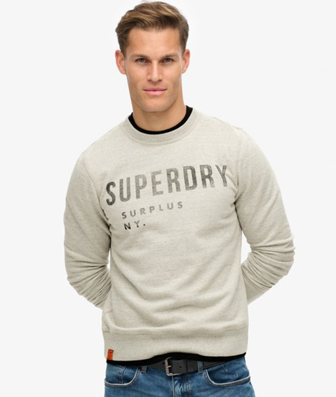 Superdry Herren Surplus Sweatshirt mit Rundhalsausschnitt und Grafik Grau - Größe: Xxxl Superdry Herren Surplus Sweatshirt mit Rundhalsausschnitt und Grafik Grau - Größe: Xxxl von Superdry