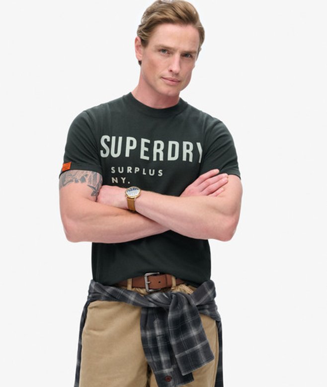 Superdry Herren Surplus T-shirt mit Grafik Schwarz - Größe: Xxl von Superdry
