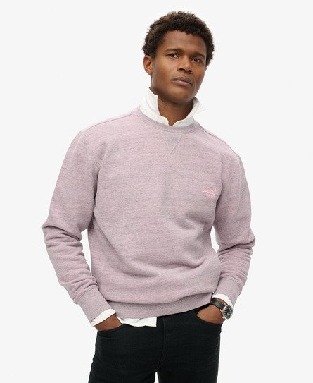 Superdry Herren Sweatshirt mit Rundhalsausschnitt und Melierter Überfärbung Pink - Größe: Xxl von Superdry