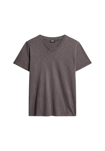 Superdry Herren T-Shirt aus Flammgarn mit V-Ausschnitt Dunkelgrau XXL von Superdry
