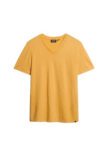 Superdry Herren T-Shirt aus Flammgarn mit V-Ausschnitt Wüste Ocker Gelb XXXL von Superdry