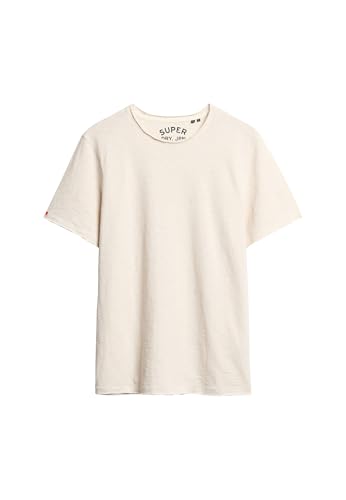 Superdry Herren T-Shirt aus Flammgarn mit unversäuberten Kanten Hafer Creme Meliert L von Superdry