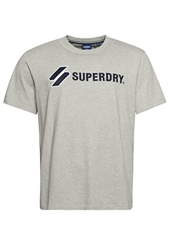 Superdry Herren T-Shirt mit Logo-Applikation Grau Meliert XL von Superdry