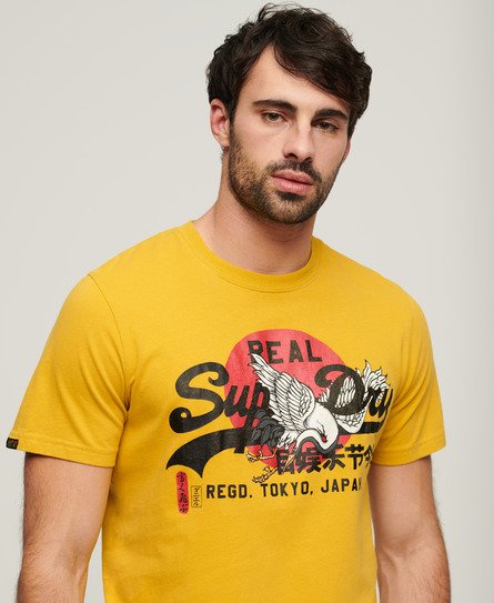 Superdry Herren T-Shirt mit Tokyo-Grafik Gelb - Größe: M von Superdry