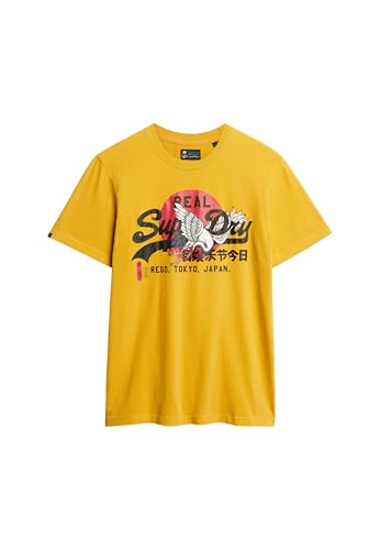 Superdry Herren T-Shirt mit Tokyo-Grafik Ölgelb XXL von Superdry