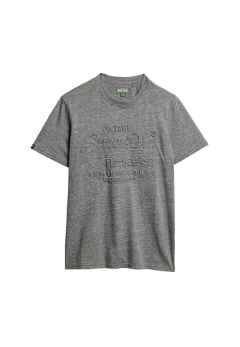 Superdry Herren T-Shirt mit geprägter Grafik Surplus Jetter Anthrazit Gesprenkelt S von Superdry