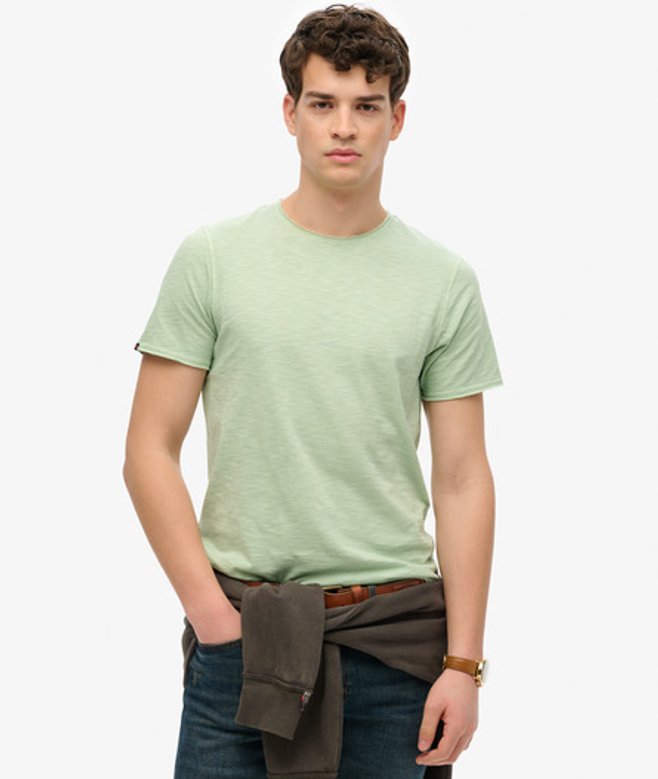 Superdry Herren T-shirt aus Flammgarn mit Unversäuberten Kanten Green - Größe: S von Superdry