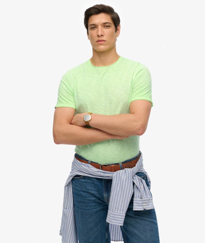 Superdry Herren T-shirt aus Flammgarn mit Unversäuberten Kanten Green - Größe: S von Superdry