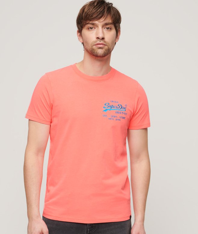 Superdry Herren T-shirt in Neonfarben Rot - Größe: M von Superdry