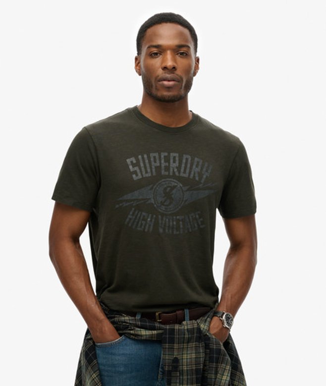 Superdry Herren T-shirt mit Rocker-grafik im Retro-look Schwarz - Größe: M von Superdry