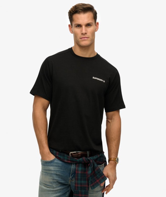 Superdry Herren Tech Relaxed T-shirt Black - Größe: M von Superdry