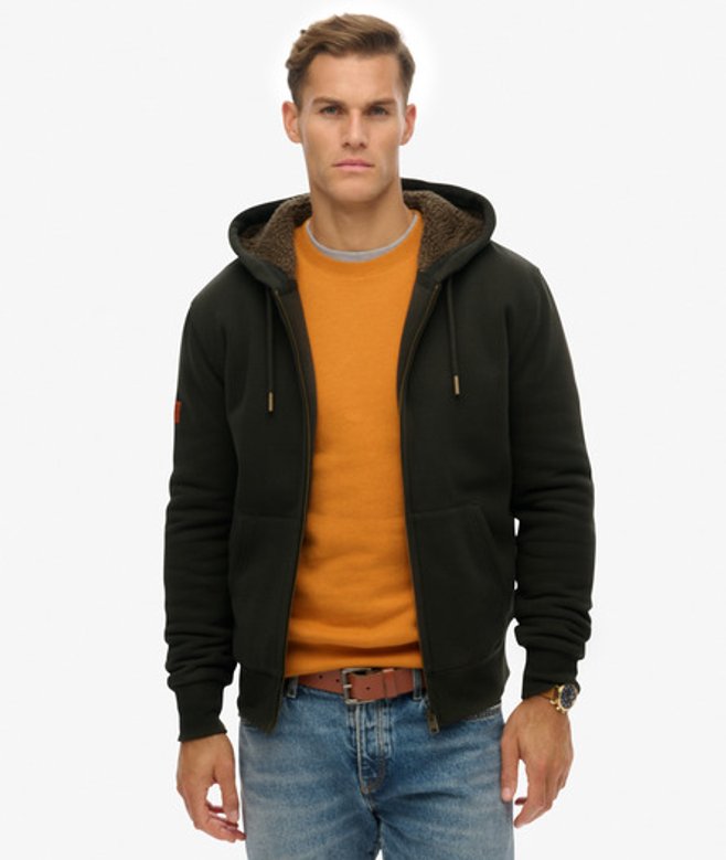 Superdry Herren Teddy-gefütterter Zip Hoodie Green - Größe: Xxl Superdry Herren Teddy-gefütterter Zip Hoodie Green - Größe: Xxl von Superdry