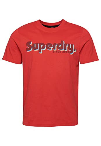 Superdry Herren Terrain Logo Classic T Shirt Businesshemd, Rot (Soda Pop Red), S von Superdry