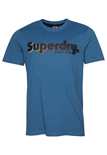 Superdry Herren Terrain Logo Classic T Shirt Businesshemd, Wedgewood blau, S von Superdry