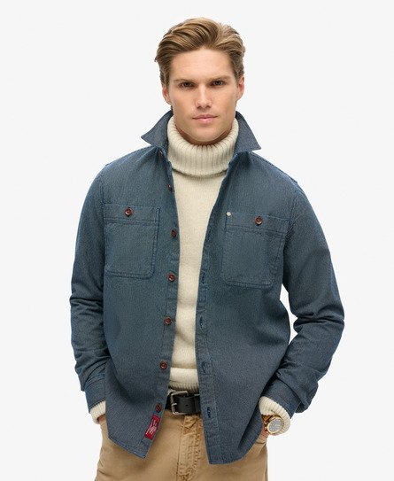 Superdry Herren The Merchant Store - Denim-hemdjacke Blau - Größe: Xxl von Superdry