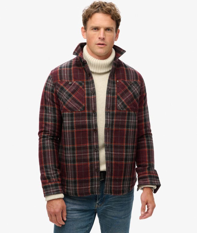 Superdry Herren The Merchant Store - Gesteppte Hemdjacke Braun - Größe: L von Superdry