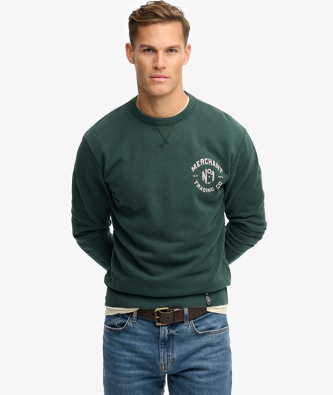 Superdry Herren The Merchant Store Grafik-sweatshirt Green - Größe: Xxxl von Superdry