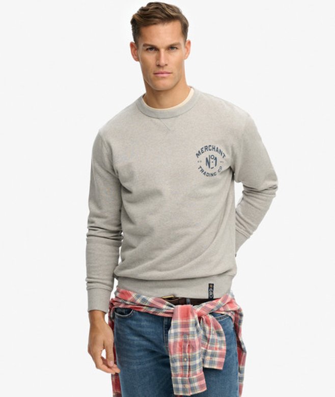 Superdry Herren The Merchant Store Grafik-sweatshirt Grey - Größe: L von Superdry