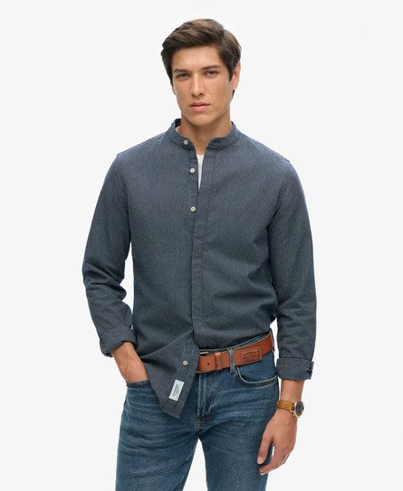 Superdry Herren The Merchant Store - Grandad-hemd in Indigoblau Blau - Größe: Xxl von Superdry