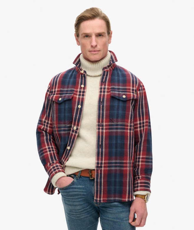 Superdry Herren Marineblau und Rot The Merchant Store - Hemd mit Karomuster, Größe: L Superdry Herren Marineblau und Rot The Merchant Store - Hemd mit Karomuster, Größe: L von Superdry