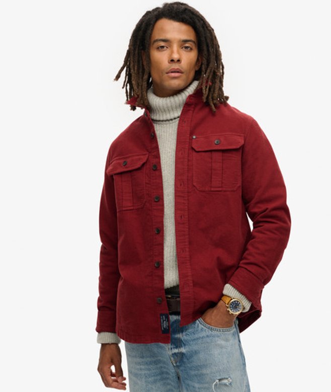 Superdry Herren The Merchant Store - Hemdjacke Rot - Größe: S von Superdry