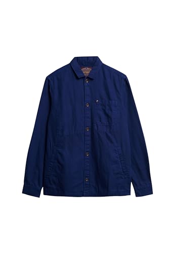 Superdry Herren The Merchant Store – Hemdjacke aus Leinenmischgewebe Supermarineblau XXL von Superdry