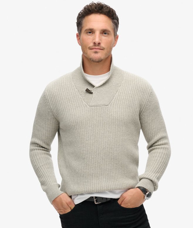 Superdry Herren The Merchant Store - Pullover mit Schalkragen Grau - Größe: L Superdry Herren The Merchant Store - Pullover mit Schalkragen Grau - Größe: L von Superdry