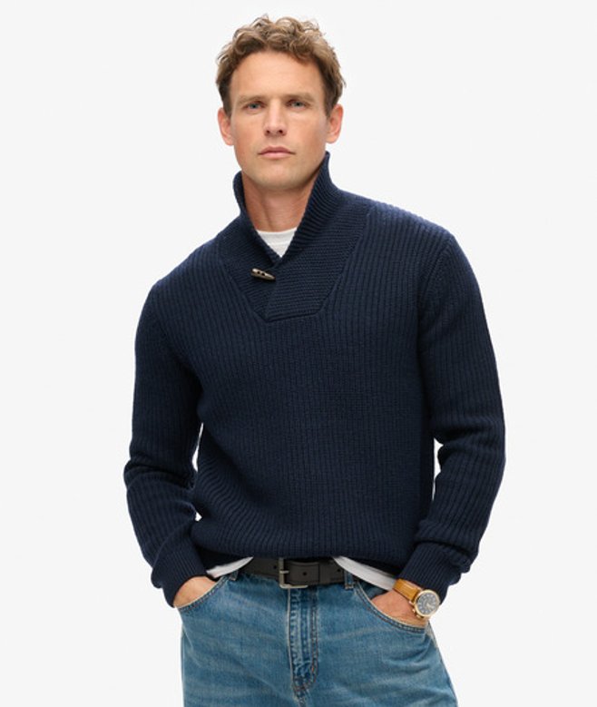 Superdry Herren The Merchant Store - Pullover mit Schalkragen Marineblau - Größe: M Superdry Herren The Merchant Store - Pullover mit Schalkragen Marineblau - Größe: M von Superdry