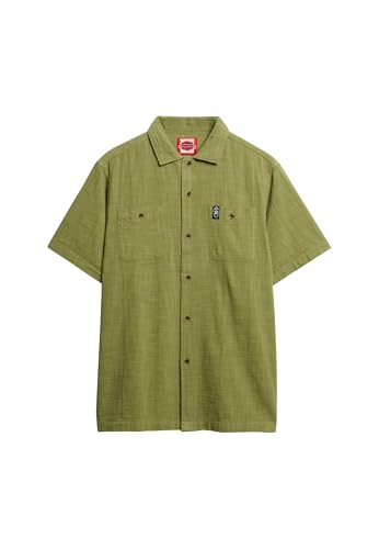 Superdry Herren The Merchant Store – Strukturiertes Kurzarmhemd Verbrannt Salbei XXL von Superdry