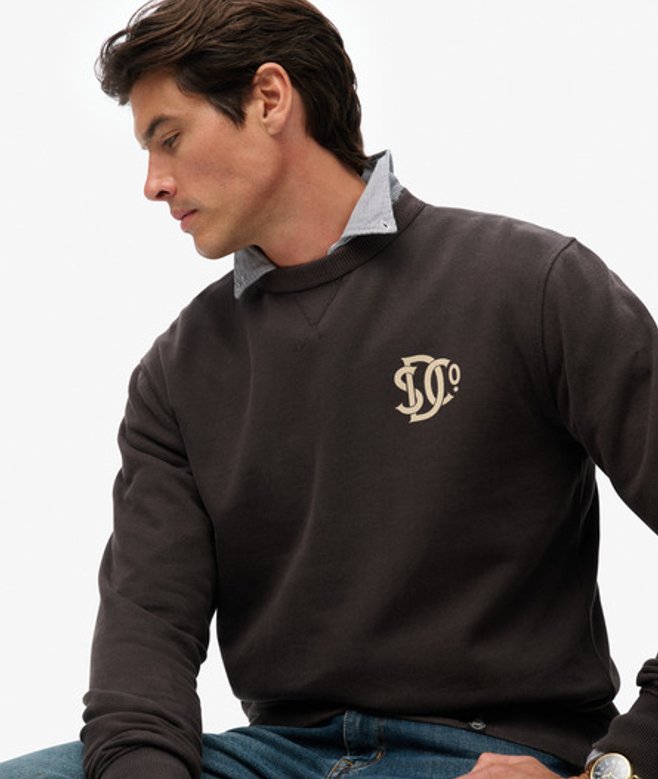 Superdry Herren The Merchant Store Grafik-sweatshirt Black - Größe: S von Superdry