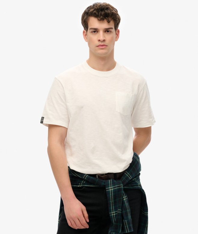Superdry Herren The Merchant Store - T-shirt mit Tasche White - Größe: L von Superdry