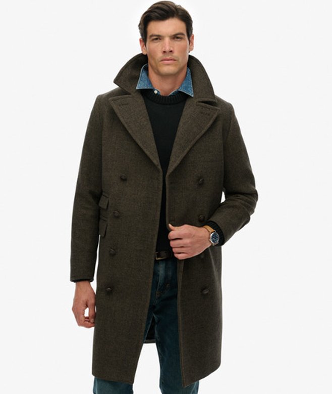 Superdry Herren The Merchant Store - Wollmantel Lang Brown - Größe: Xxl Superdry Herren The Merchant Store - Wollmantel Lang Brown - Größe: Xxl von Superdry