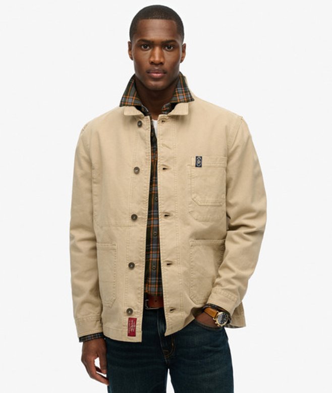 Superdry Herren The Merchant Store-canvas Worker Jacke Brown - Größe: XL von Superdry