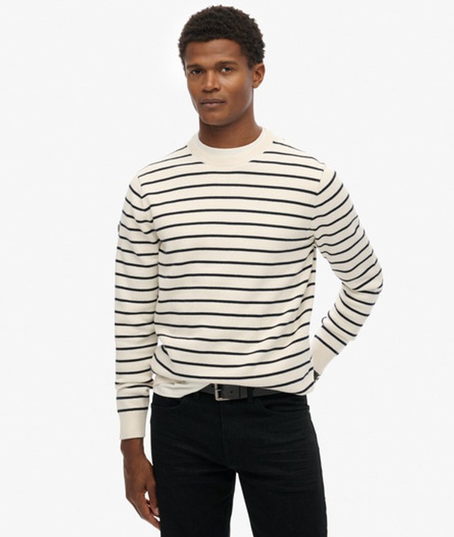 Superdry Herren The Merchant Store-pullover im Marinelook Cream - Größe: XL von Superdry