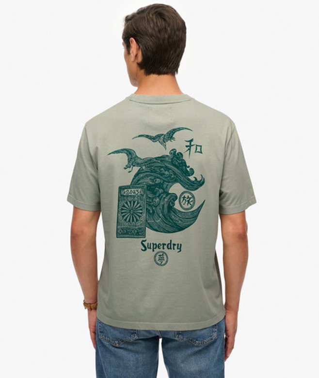 Superdry Herren Tokyo Narrative Loose T-shirt Light Blue - Größe: Xxl von Superdry