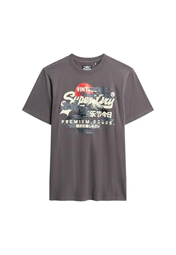 Superdry Herren Tokyo T-Shirt mit Grafik Dunkelgrau XXL von Superdry