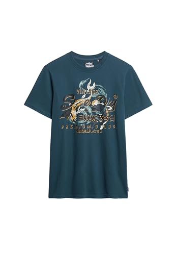 Superdry Herren Tokyo T-Shirt mit Grafik Flaschenblau XXL von Superdry