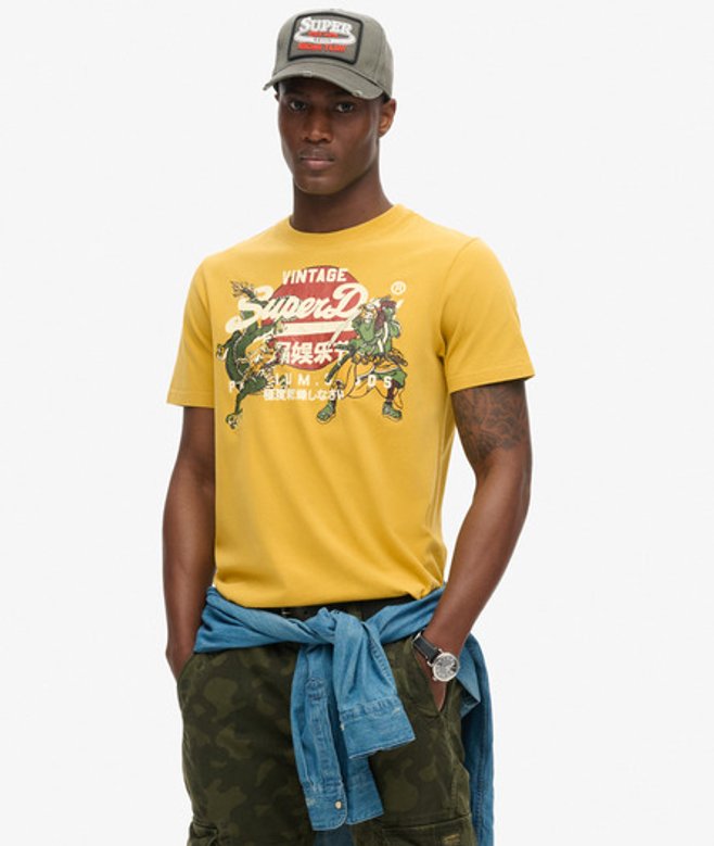 Superdry Herren Tokyo T-shirt mit Grafik Gelb - Größe: Xxl von Superdry