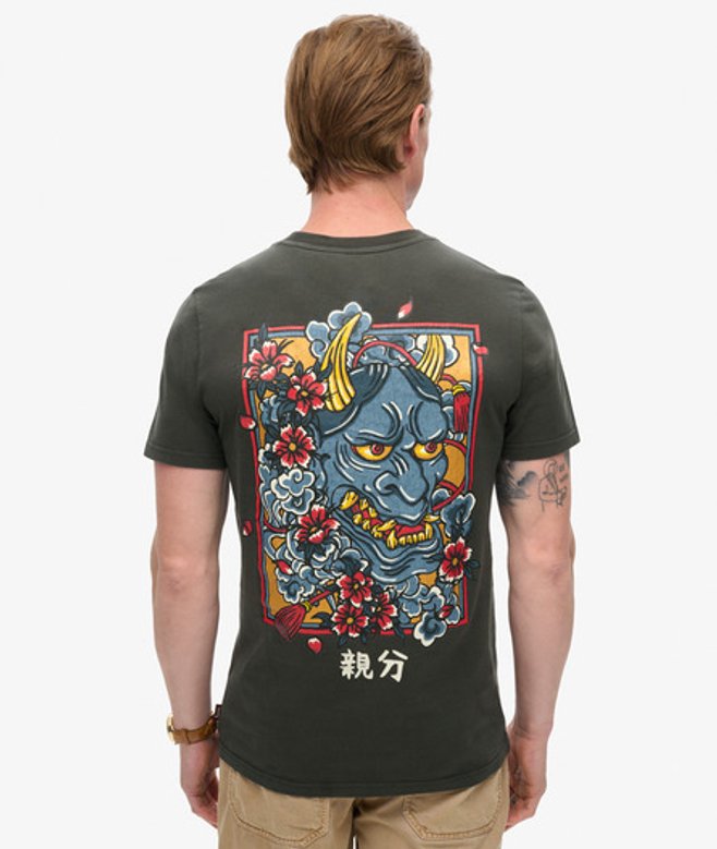 Superdry Herren Tokyo T-shirt mit Grafik Schwarz - Größe: M von Superdry