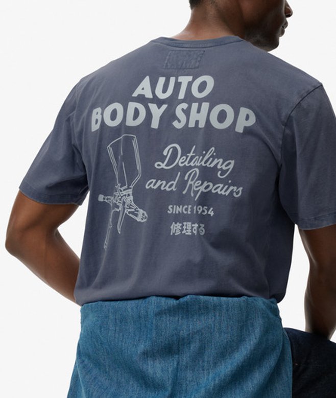 Superdry Herren Trade Tools OverGröße T-shirt Blue - Größe: XL von Superdry