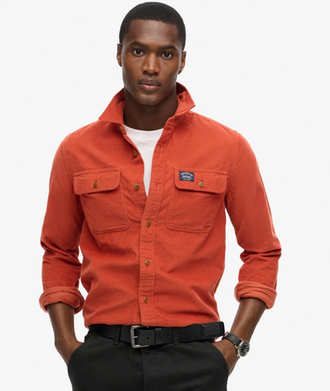 Superdry Herren Trailsman Cordhemd in Lässiger Passform Orange - Größe: M Superdry Herren Trailsman Cordhemd in Lässiger Passform Orange - Größe: M von Superdry