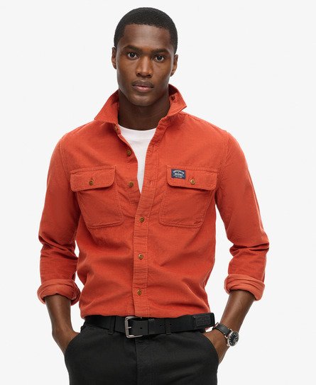 Superdry Herren Trailsman Cordhemd in Lässiger Passform Orange - Größe: Xxl von Superdry